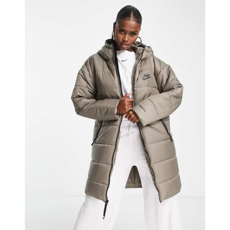 Nike long down padded hot sale jacket