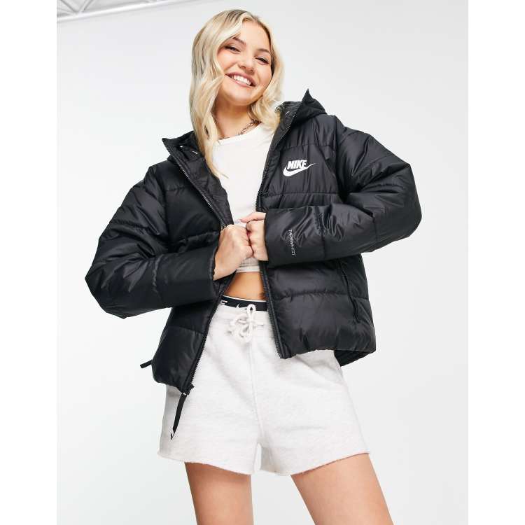 Women's nike black hot sale padded jacket