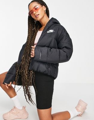 Nike classic padded jacket with hood in black - ASOS Price Checker