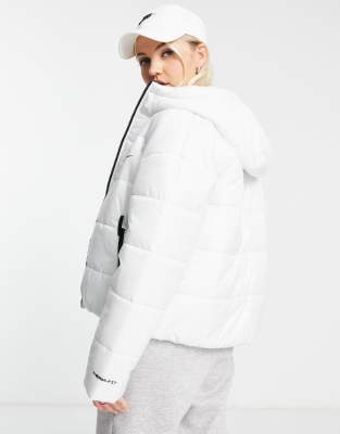 Nike classic padded jacket with hood in summit white