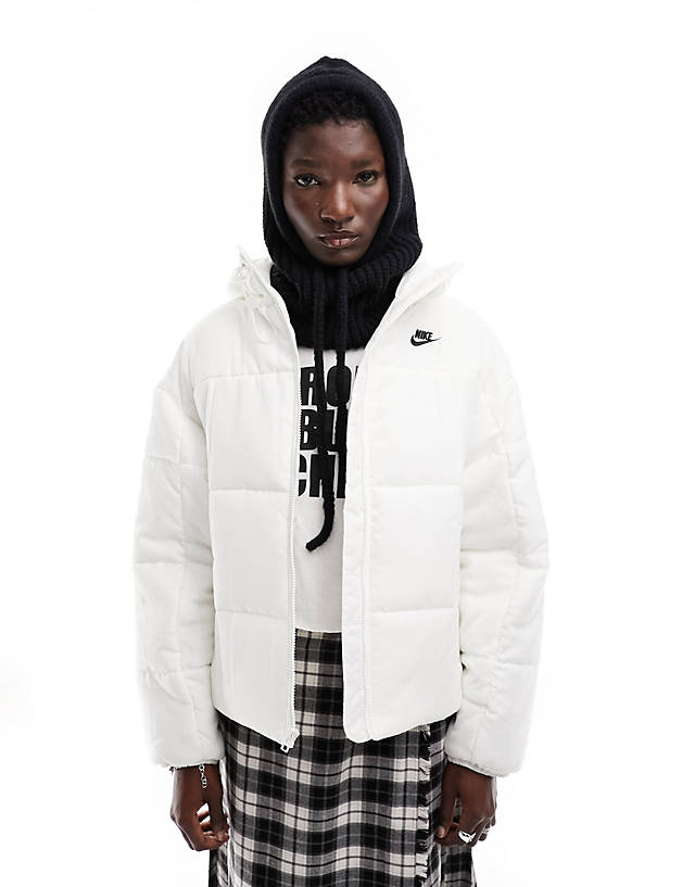 Nike - classic puffer jacket in off white