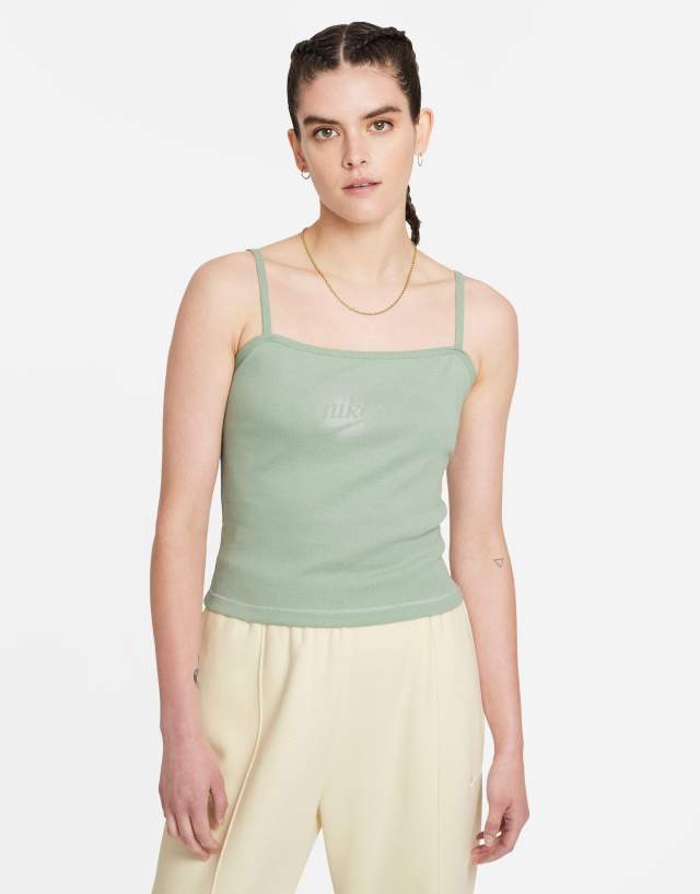 Nike Classics seasonal washed cami top in dusty green