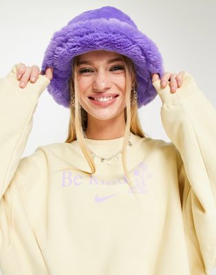 Nike clear the mind mini swoosh cropped sweatshirt in lemon yellow