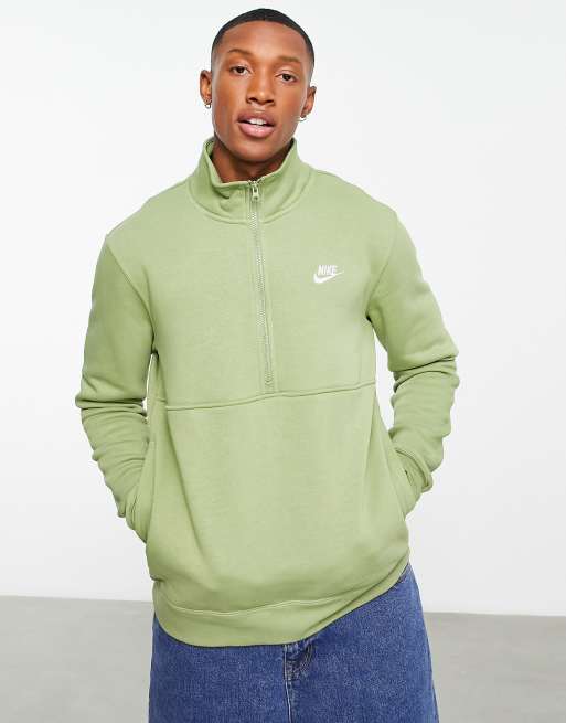 Nike Club Fleece Half Zip Sweatshirt In Beige ASOS, 41% OFF