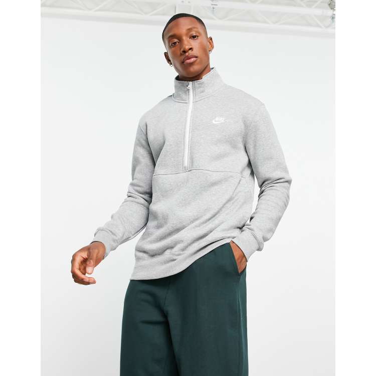 Nike grey half zip hot sale hoodie