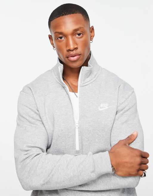 Nike Club 1/4 zip sweat in grey | ASOS