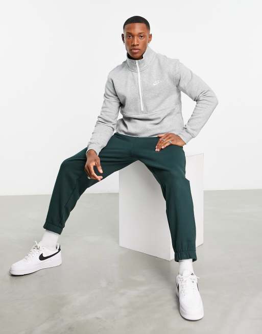 Nike Club 1 4 zip sweat in grey ASOS