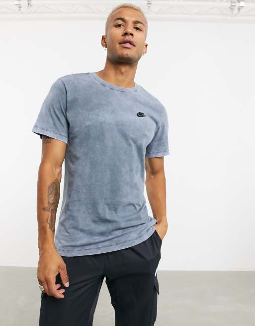 Nike Club acid wash t-shirt in black | ASOS