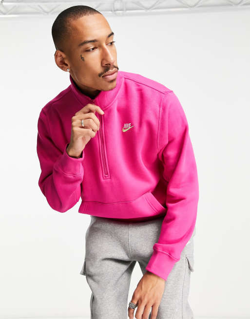 Nike Club – Active – Różowy top z suwakiem do połowy długości