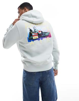 Nike - Club Air Max - Sweat à capuche avec imprimé graphique - Vert clair-Argenté