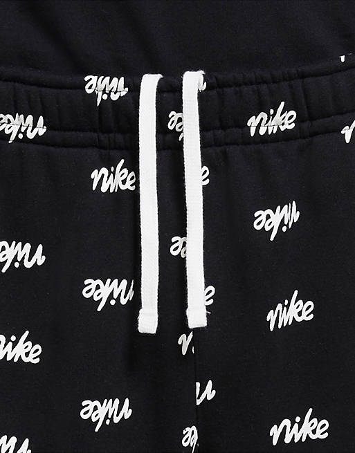 Nike Club all over logo print shorts in black