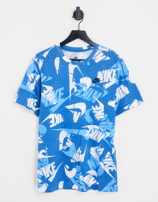 blue and white nike t shirt