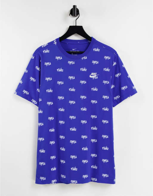 Nike shirt with cheap nike all over it