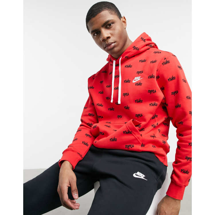 Nike exclusive to asos red outlet swoosh pack cropped hoodie