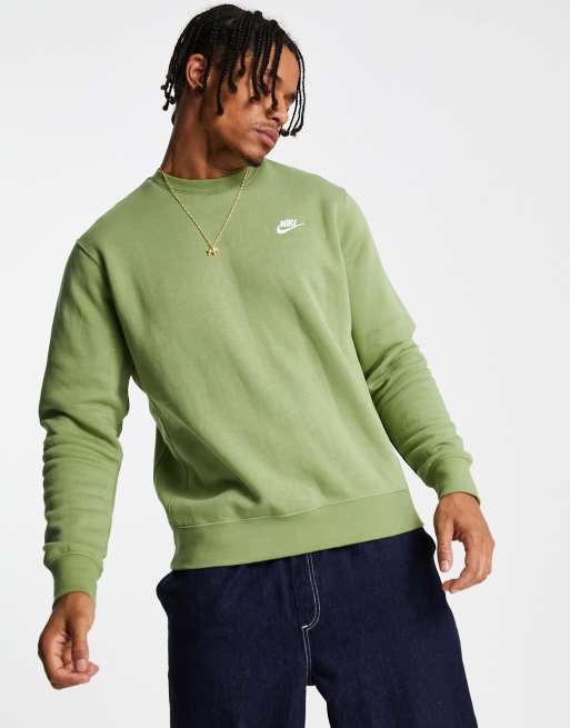 Nike - Club - Alligatorgrøn sweatshirt med rund hals