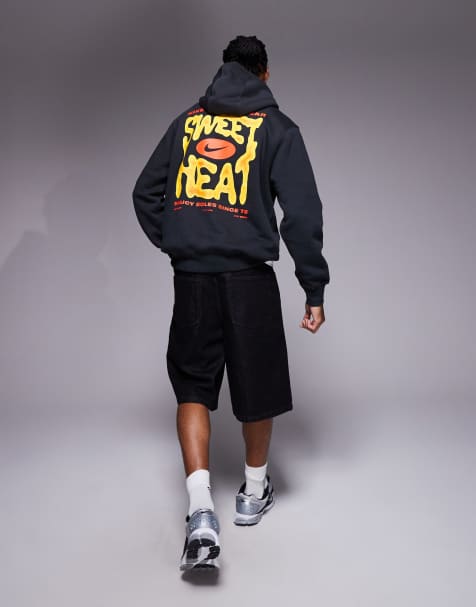 Nike Club back print graphic hoodie in black - view 1