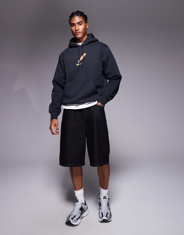 Nike Club back print graphic hoodie in black | ASOS