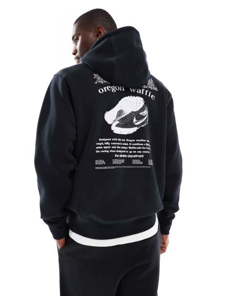 Nike Club backprint graphic hoodie in black - view 1
