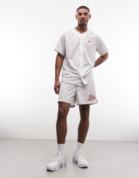 Nike Club Baseball stripped shorts in white