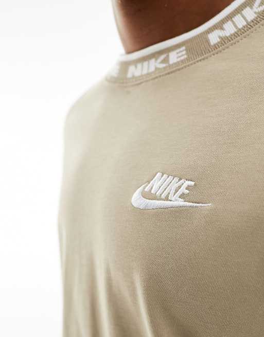 Nike Club - Beige T-shirt med logokrave, 2 af 4