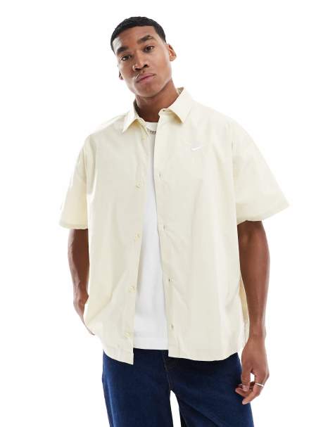 Nike Club woven shirt in beige