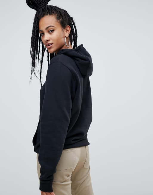 Nike club black 2025 swoosh logo hoodie women's