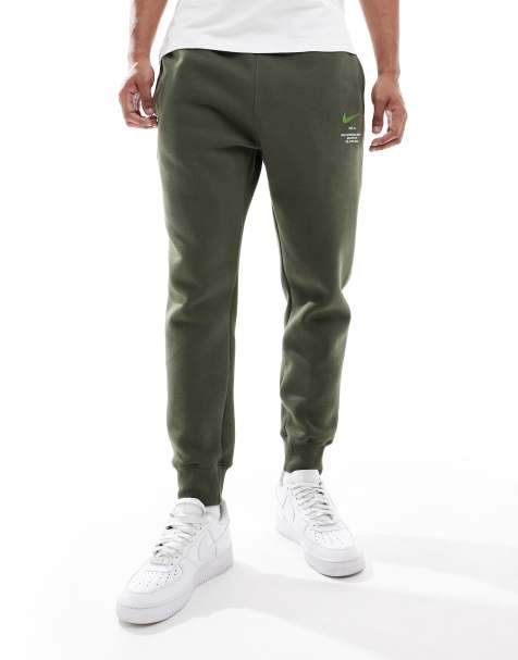 Nike – Club – Bowerman – Kakigröna mjukisbyxor med muddar och logga - view 1