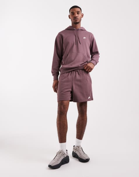 Nike – Club – Brunlila shorts med öglad insida - view 1