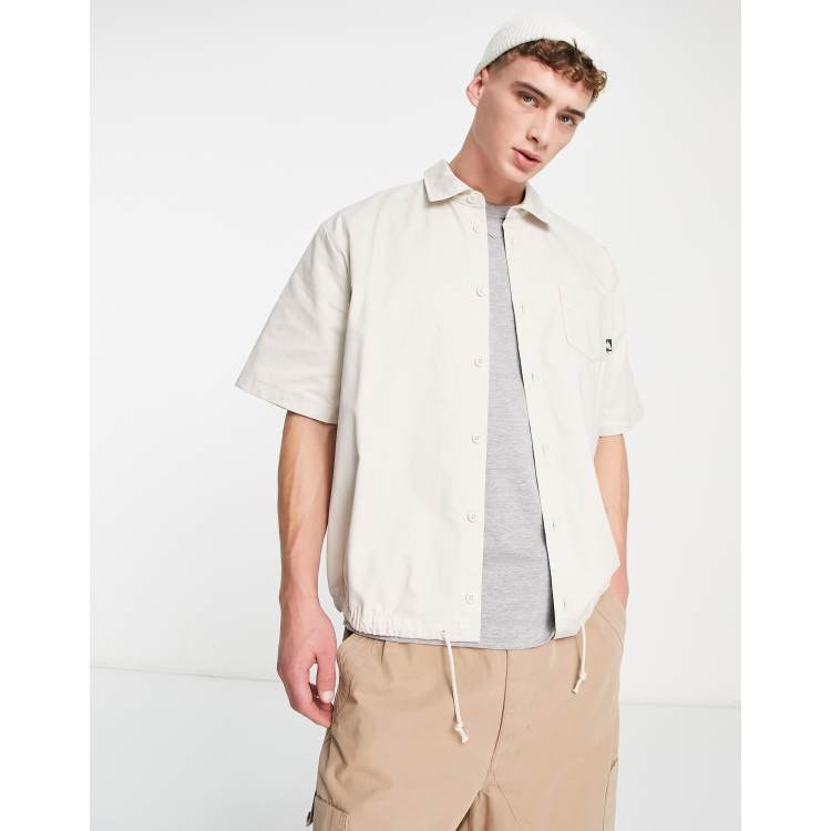 Nike Club button down shirt in stone ASOS