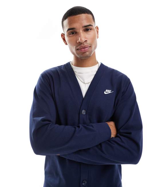 Nike Club cardigan in dark navy 