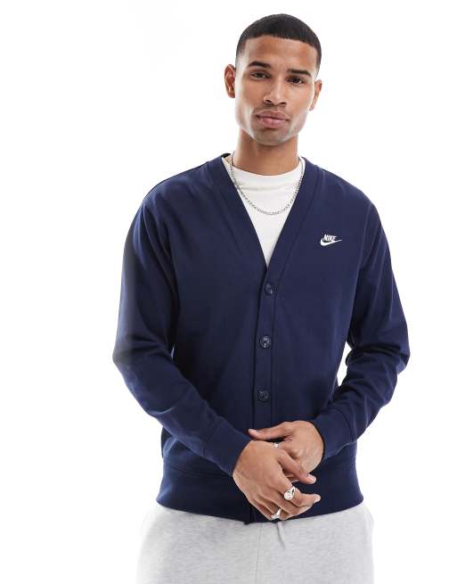 Nike Club cardigan in dark navy 