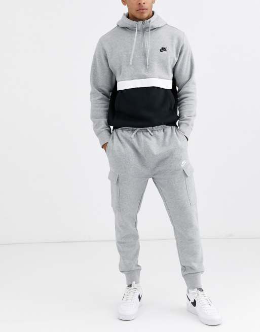 Nike club best sale grey tracksuit