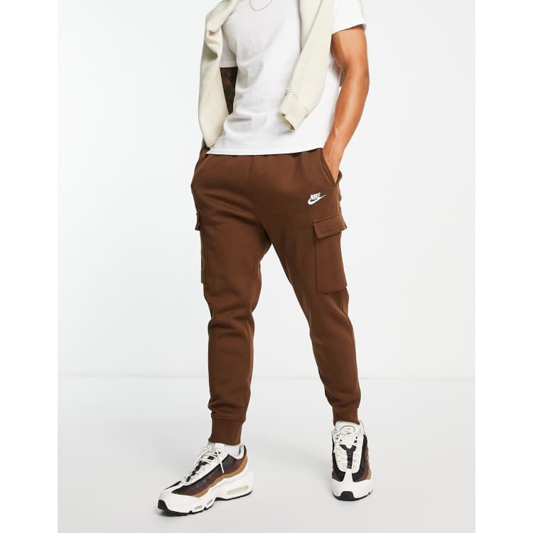 Nike Club fleece joggers in dark brown