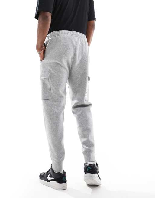 Nike club cuffed discount cargo joggers in grey