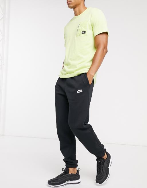 Nike Club casual fit cuffed joggers in black ASOS