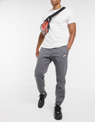 nike cuffed club joggers in grey