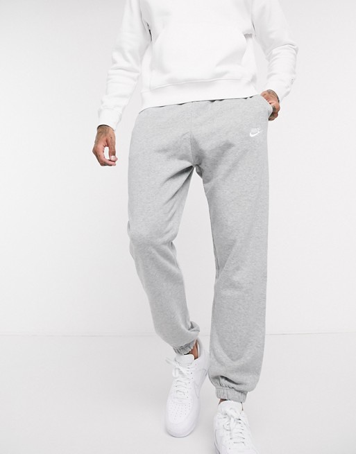 Nike Club casual fit cuffed joggers in grey | ASOS