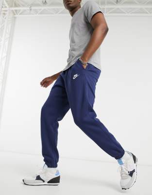 Nike Club casual fit cuffed joggers in navy