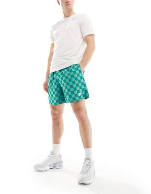 Nike Club Checkerboard Shorts In Green