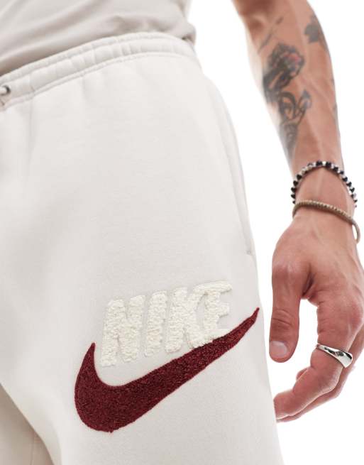 Nike Club Chenile Futura logo joggers in beige, 3 of 5
