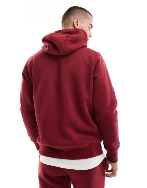 Nike Club chenille logo hoodie in red | ASOS