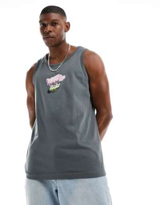 Nike Club Cherry Blossom tank top in gray ASOS