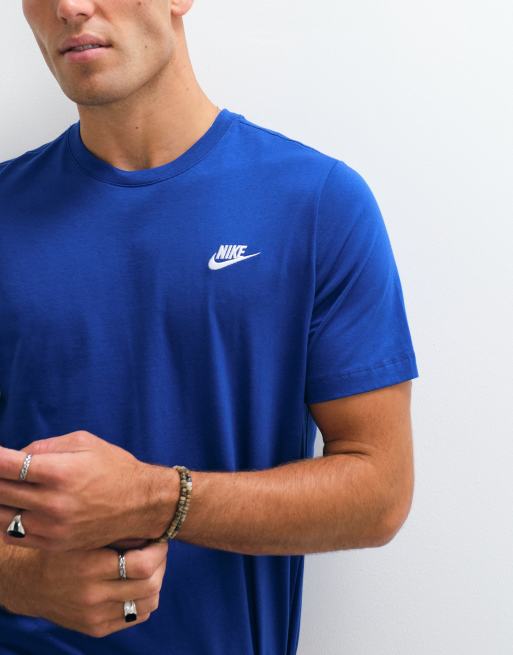 Nike Club chest logo t-shirt in blue, 5 of 5