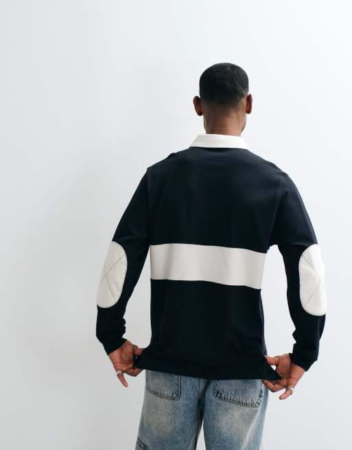 Nike Club chest stripe rugby polo in black, 4 of 5