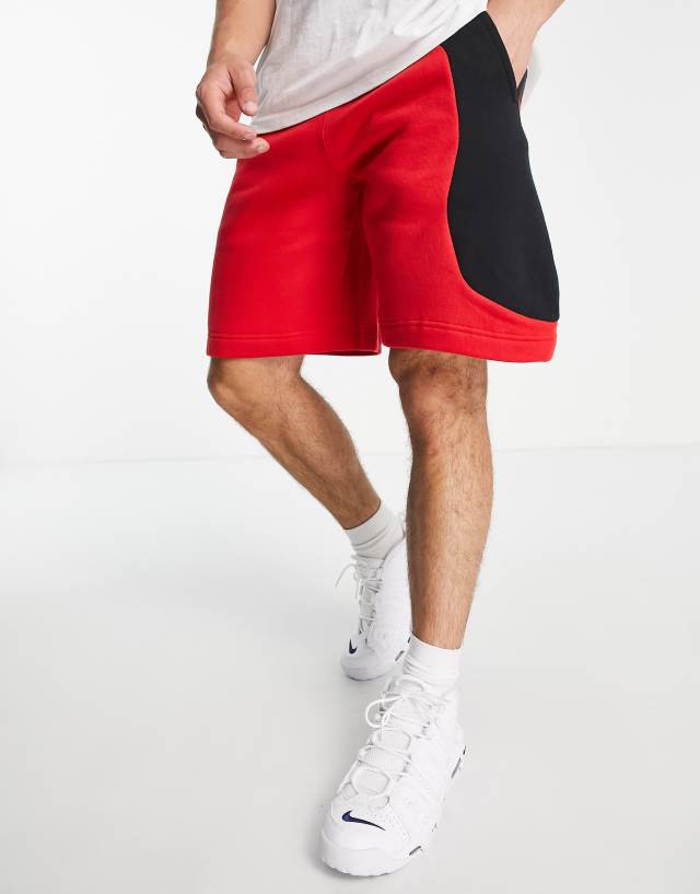 Nike Club Color Clash shorts in red/black