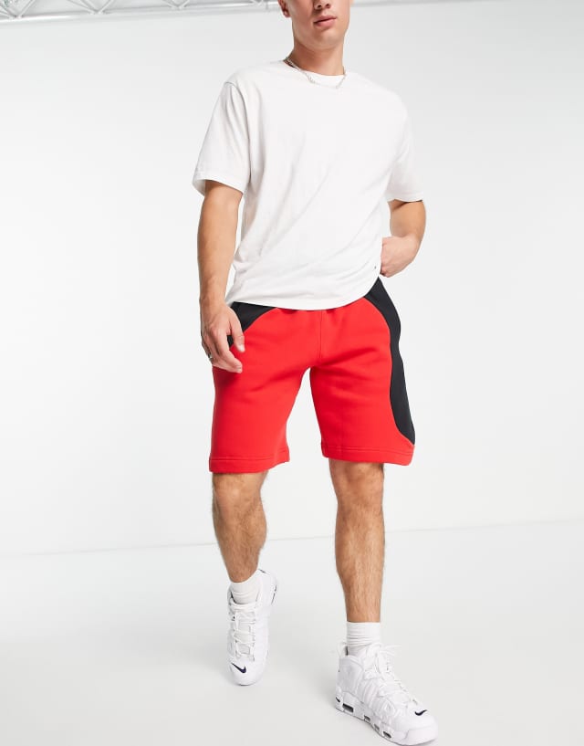 Nike Club Color Clash shorts in red/black 1