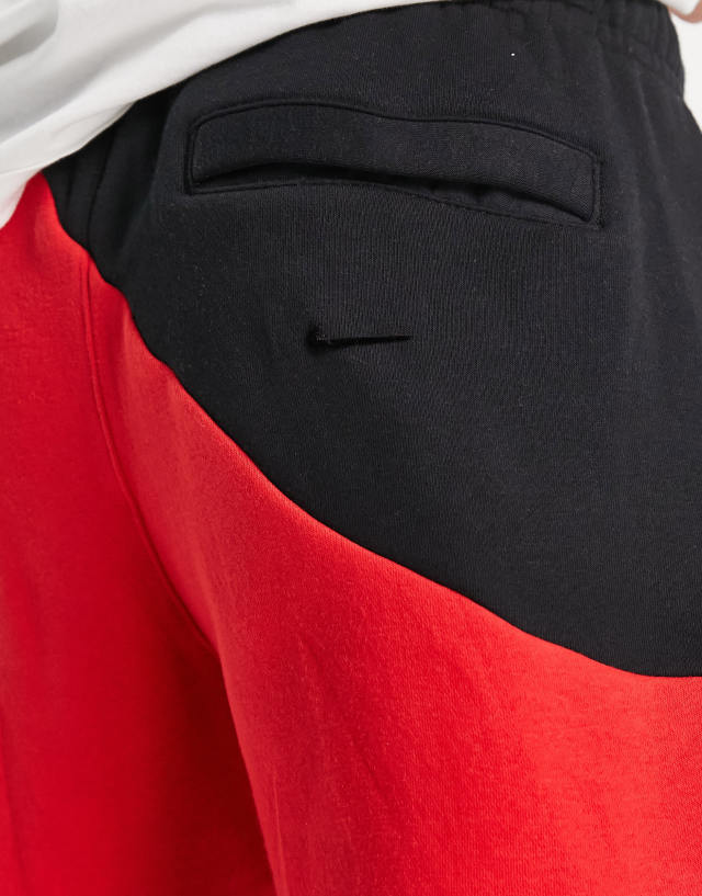 Nike Club Color Clash shorts in red/black 2