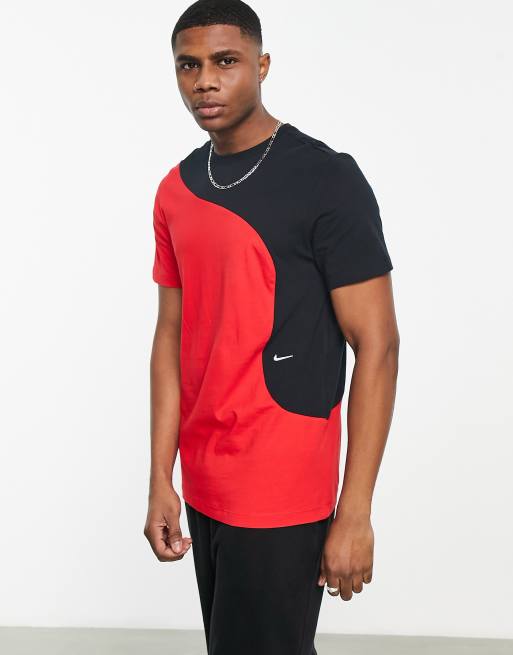 Black and red nike t shirt online