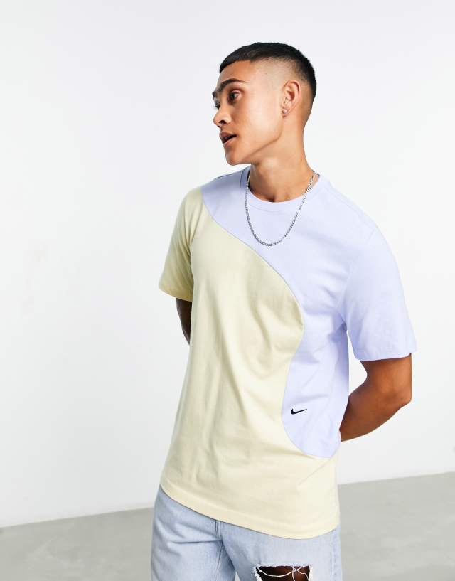 Nike Club Color Clash t-shirt in yellow/blue