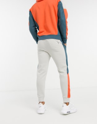 Nike Club colourblock cuffed joggers in 